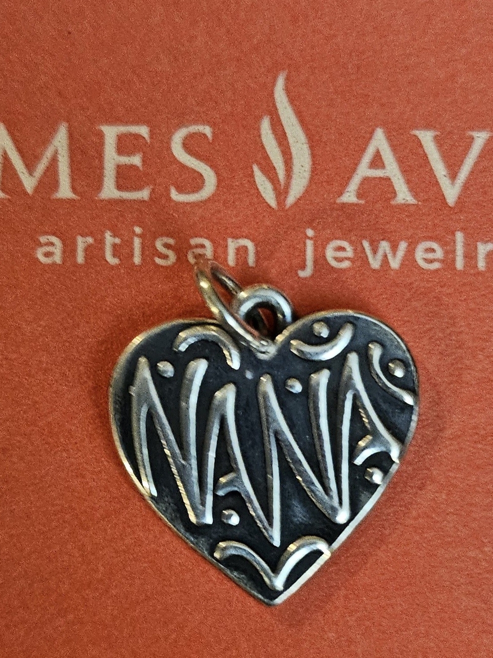 James Avery Sterling Silver Heart 'NANA' Engraved Pendant